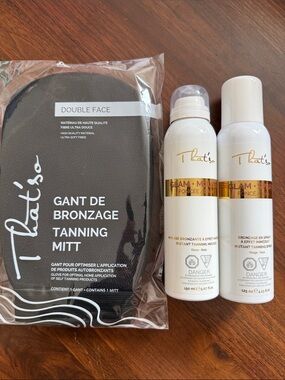 That’so - Instant Tanning Mousse & Spray dark Set with Black Tanning Mitt - new